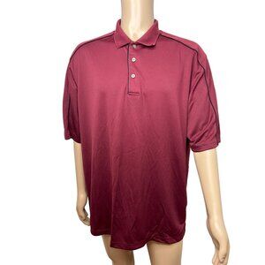 Top Flite Men's XL Golf Polo Shirt Maroon Short Sleeve Polyester 3 Button Casual